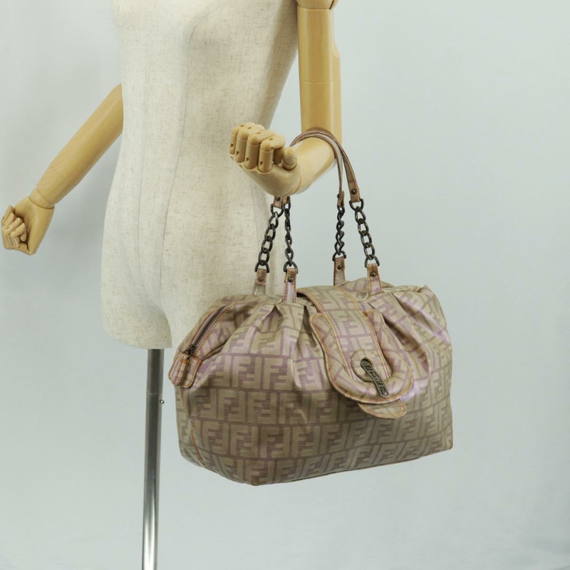【日本直送】FENDI Zucca 帆布手提包米色正品 163374V-24