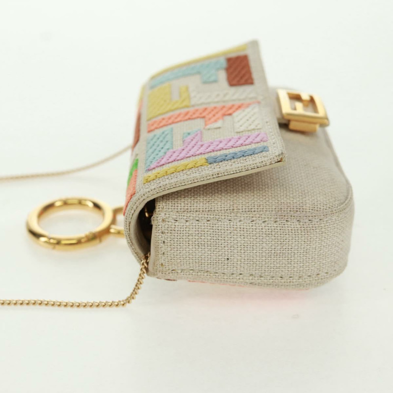 【日本直送】FENDI Zucca 帆布微型水桶包吊飾 多色金色 正品 163112SAM-2