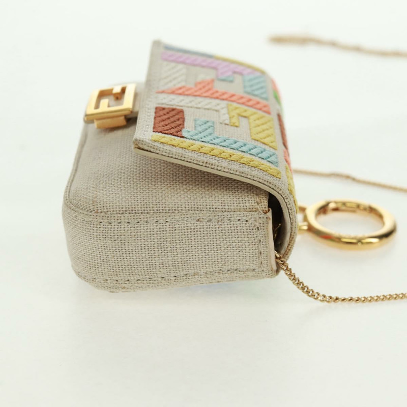 【日本直送】FENDI Zucca 帆布微型水桶包吊飾 多色金色 正品 163112SAM-3