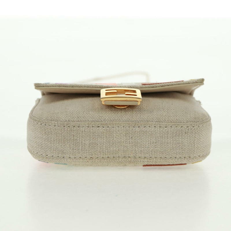 【日本直送】FENDI Zucca 帆布微型水桶包吊飾 多色金色 正品 163112SAM-4