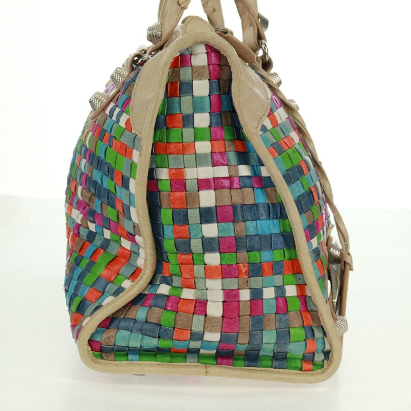 【日本直送】BALENCIAGA Giant Work 手提包 皮革 多色 銀色 173080 正品 163060V-3