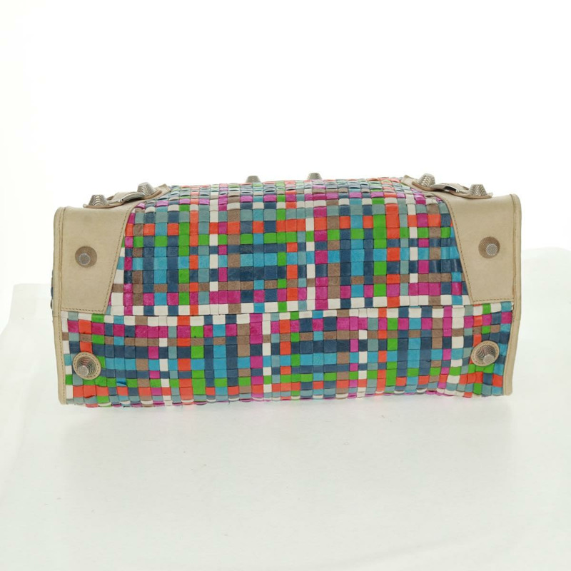 【日本直送】BALENCIAGA Giant Work 手提包 皮革 多色 銀色 173080 正品 163060V-4