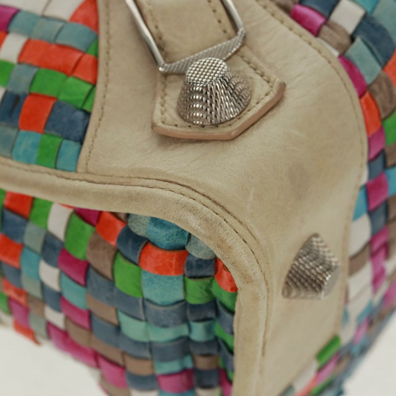 【日本直送】BALENCIAGA Giant Work 手提包 皮革 多色 銀色 173080 正品 163060V-8