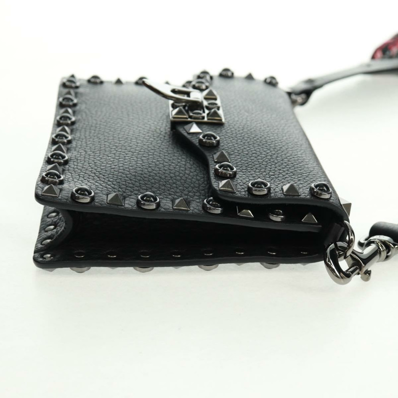 【日本直送】VALENTINO 鉚釘單肩包 皮革 黑色 銀色 正品 164070SAV-3