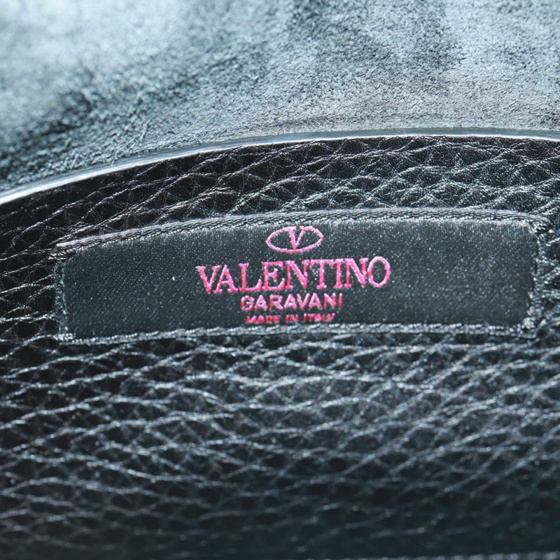 【日本直送】VALENTINO 鉚釘單肩包 皮革 黑色 銀色 正品 164070SAV-22