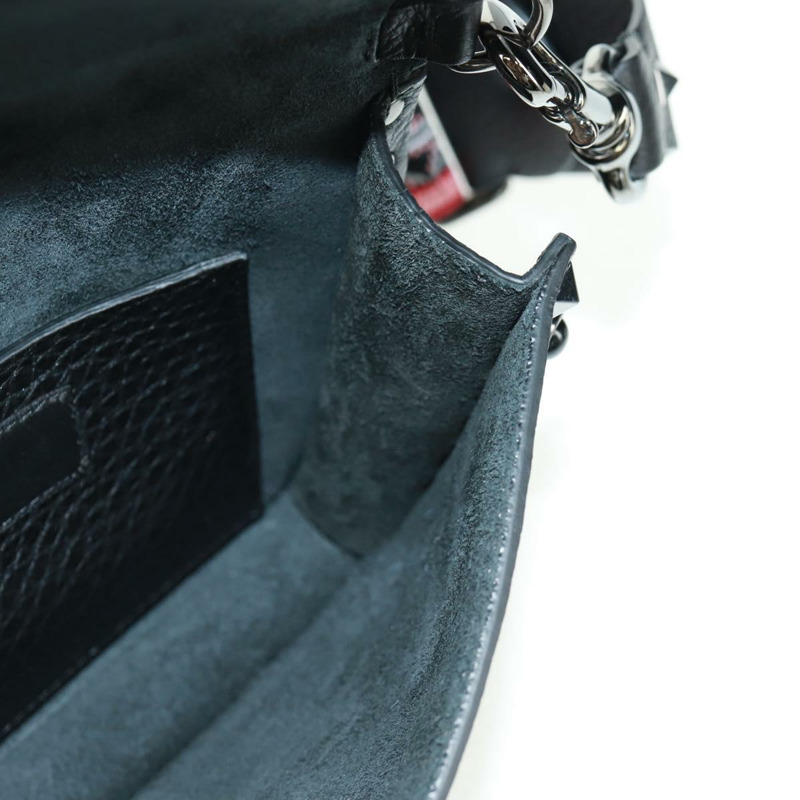 【日本直送】VALENTINO 鉚釘單肩包 皮革 黑色 銀色 正品 164070SAV-23