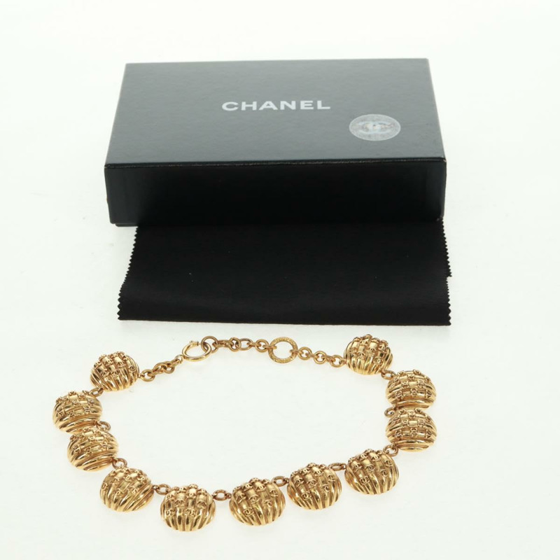 【日本直送】香奈兒 (CHANEL) 金色金屬雙C標誌項鍊，貨號 157548SAV-11