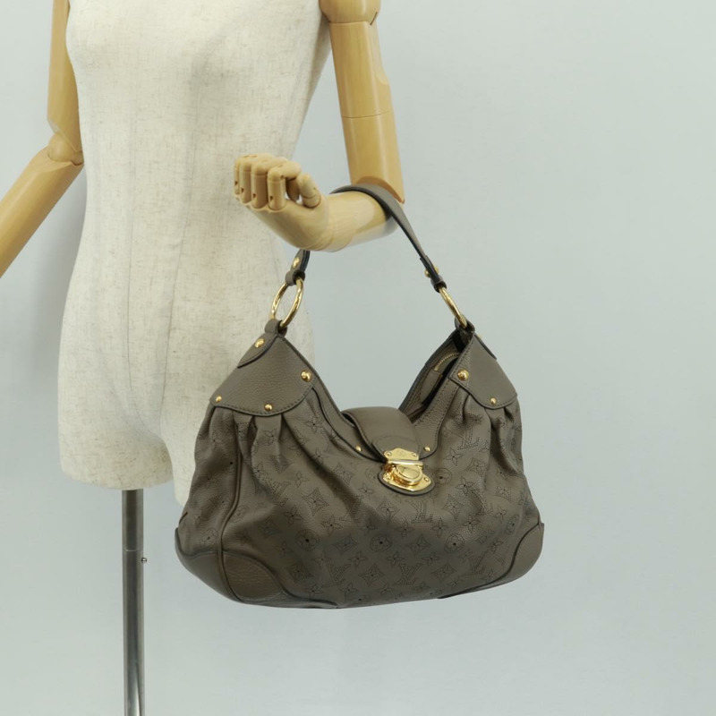 【日本直送】路易威登 Mahina 太陽能 PM 手袋，皮革，灰褐色，貨號 M93124，LV 正品，編號 164063V-23