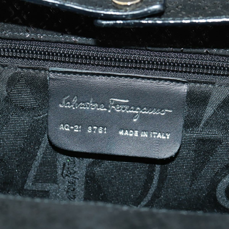 【日本直送】Salvatore Ferragamo 鏈條單肩包 麂皮 黑色 銀色 正品 154248V-10