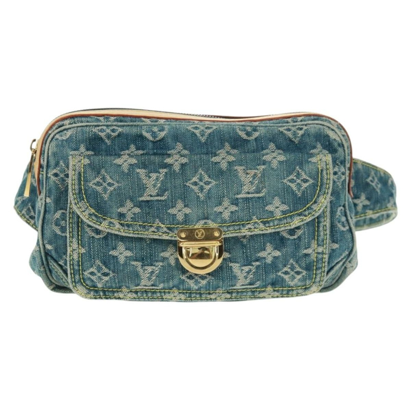 【日本直送】路易威登 Monogram 牛仔布腰包/斜背包 藍色 M95347 LV 正品 164002SAV-12