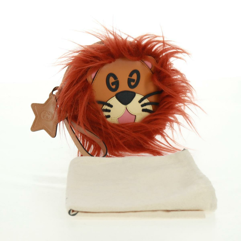 【日本直送】GUCCI 雙G獅子互扣手拿包，棕色/銀色皮革，貨號704806，正品編號157518SAV-11