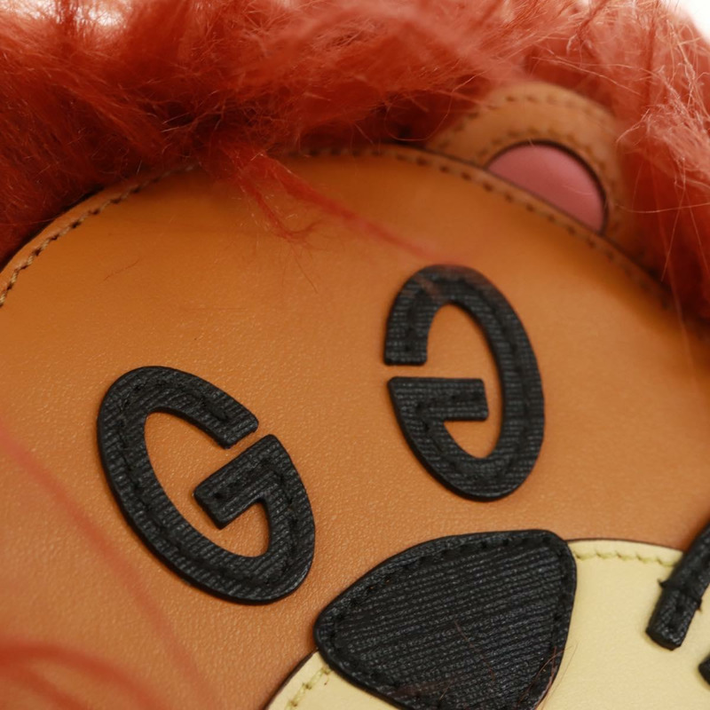 【日本直送】GUCCI 雙G獅子互扣手拿包，棕色/銀色皮革，貨號704806，正品編號157518SAV-17