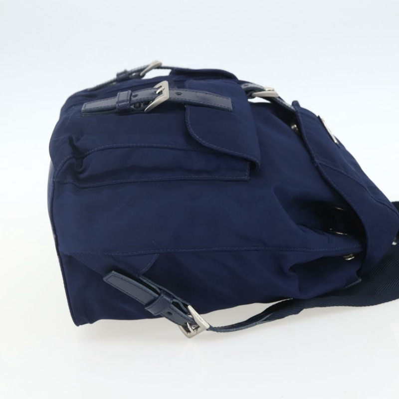 【日本直送】PRADA 雙肩包 尼龍 海軍藍 銀色 正品 164098V-3