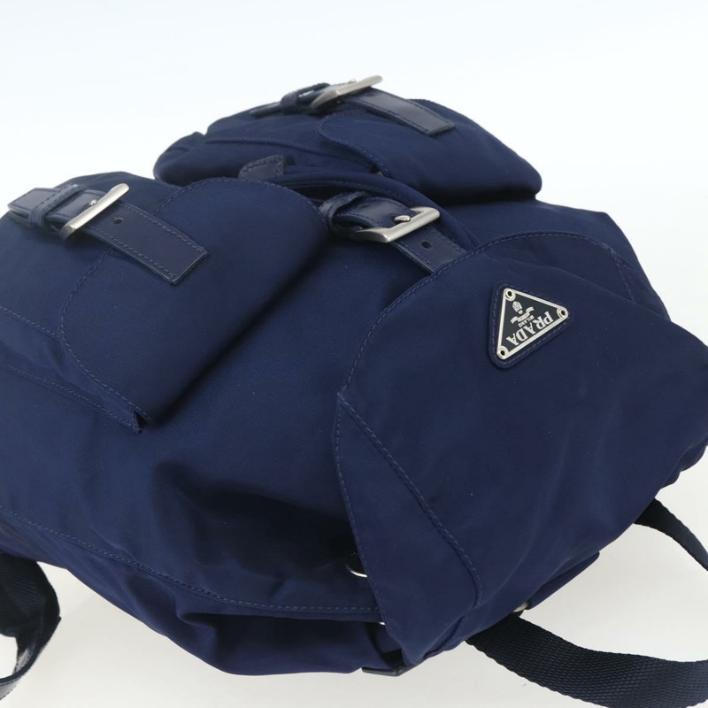 【日本直送】PRADA 雙肩包 尼龍 海軍藍 銀色 正品 164098V-5
