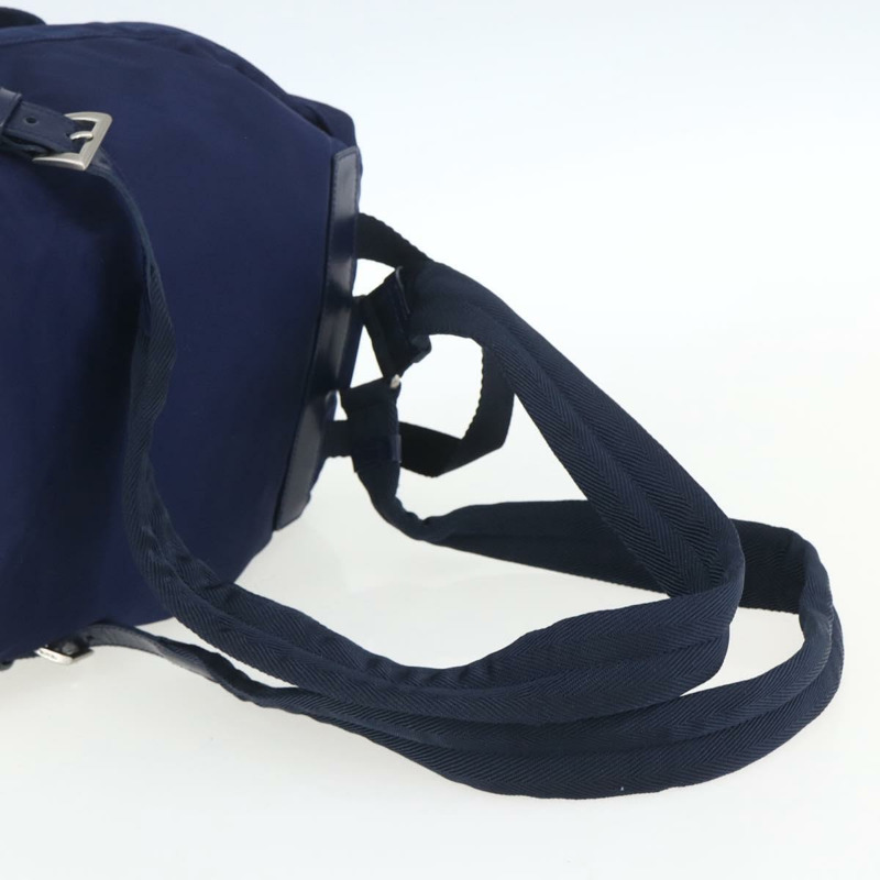 【日本直送】PRADA 雙肩包 尼龍 海軍藍 銀色 正品 164098V-7