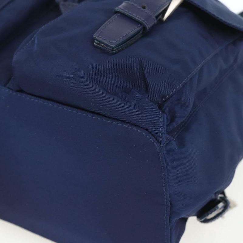 【日本直送】PRADA 雙肩包 尼龍 海軍藍 銀色 正品 164098V-15
