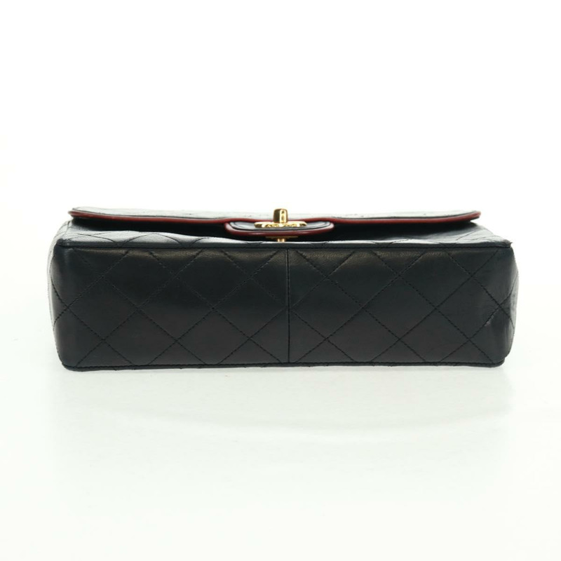 【日本直送】香奈兒 (CHANEL) 絎縫鏈條單肩包，羊皮材質，黑色，金色雙C標誌，正品編號 157555SAV-4