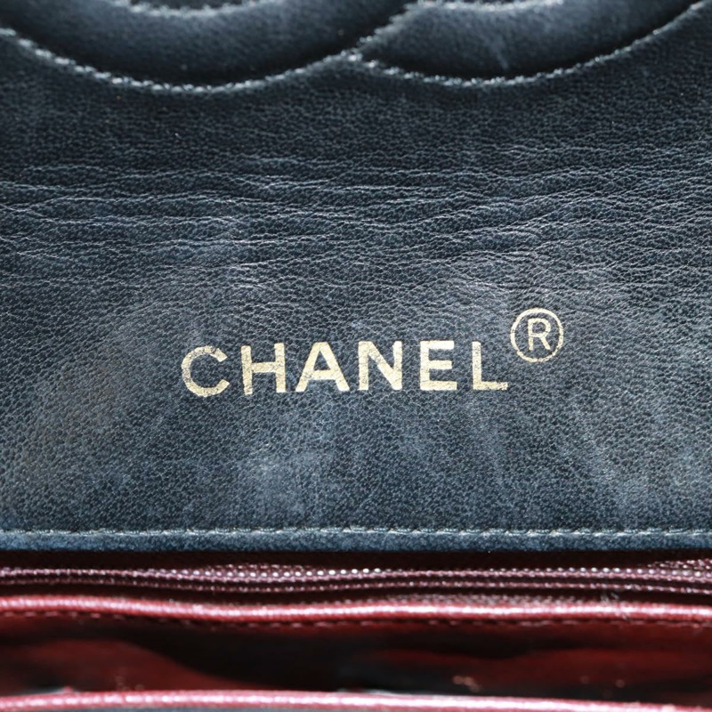 【日本直送】香奈兒 (CHANEL) 絎縫鏈條單肩包，羊皮材質，黑色，金色雙C標誌，正品編號 157555SAV-20