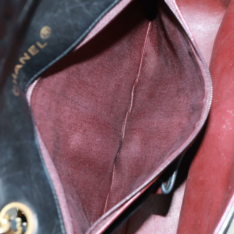 【日本直送】香奈兒 (CHANEL) 絎縫鏈條單肩包，羊皮材質，黑色，金色雙C標誌，正品編號 157555SAV-24