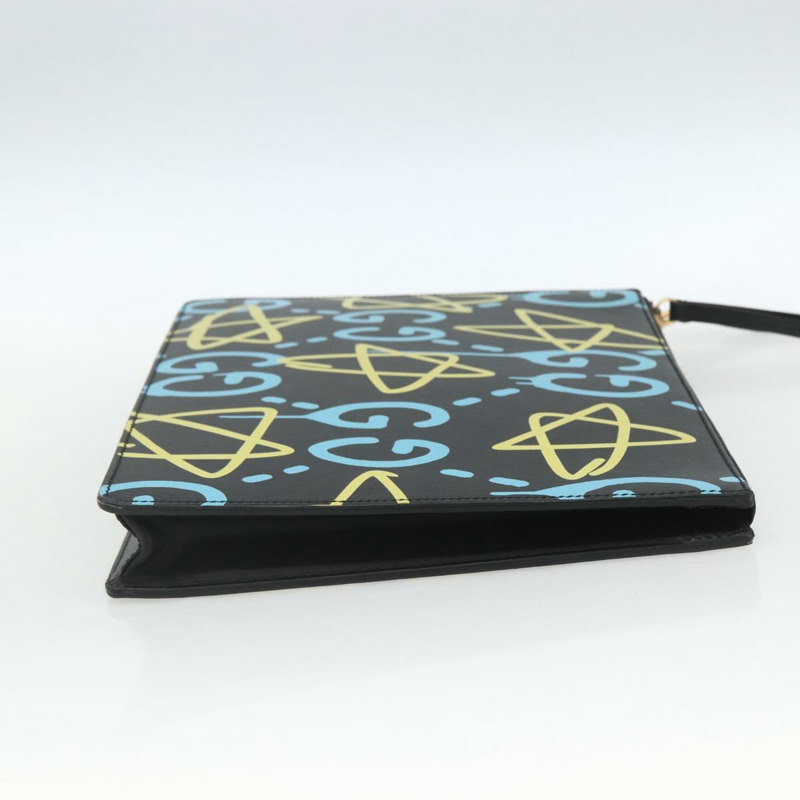 【日本直送】GUCCI GG Ghost 手拿包 黑色真皮 433665 正品 157516V-3