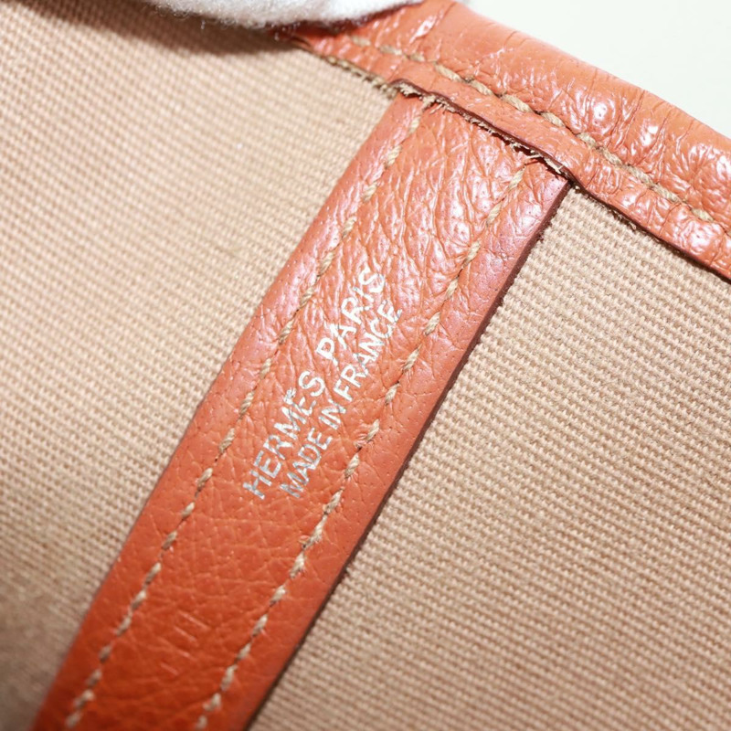 【日本直送】愛馬仕 Garden Party PM 手提包 Towar Officier 橙色銀色 Auth 164191SAM-20