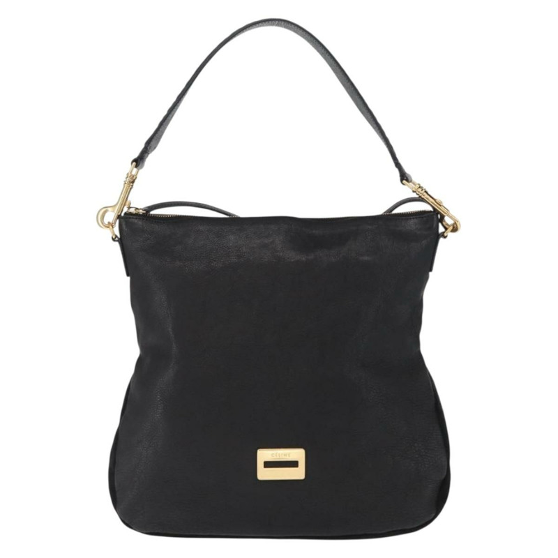 【日本直送】CELINE 黑色金色皮革肩背包，正品編號 157472-12