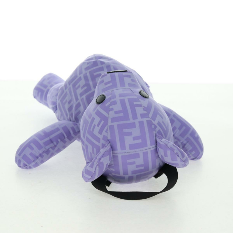 【日本直送】FENDI Zucca背包熊背包 尼龍 紫色 銀色 正品 157464SAM-4