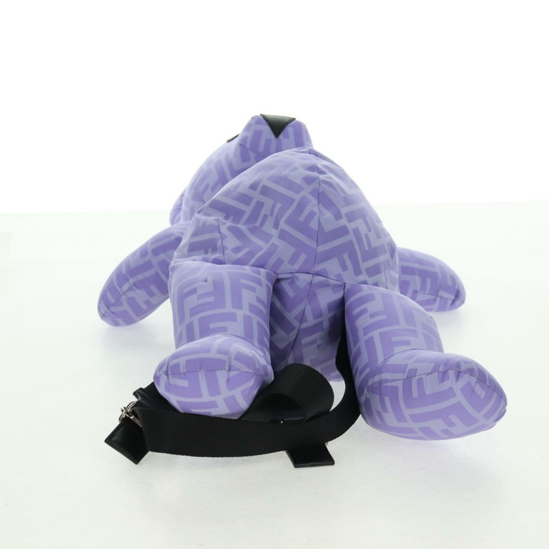 【日本直送】FENDI Zucca背包熊背包 尼龍 紫色 銀色 正品 157464SAM-5