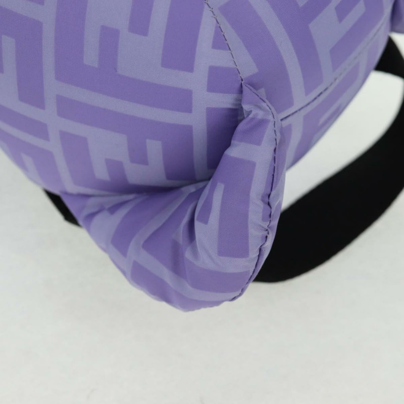 【日本直送】FENDI Zucca背包熊背包 尼龍 紫色 銀色 正品 157464SAM-16