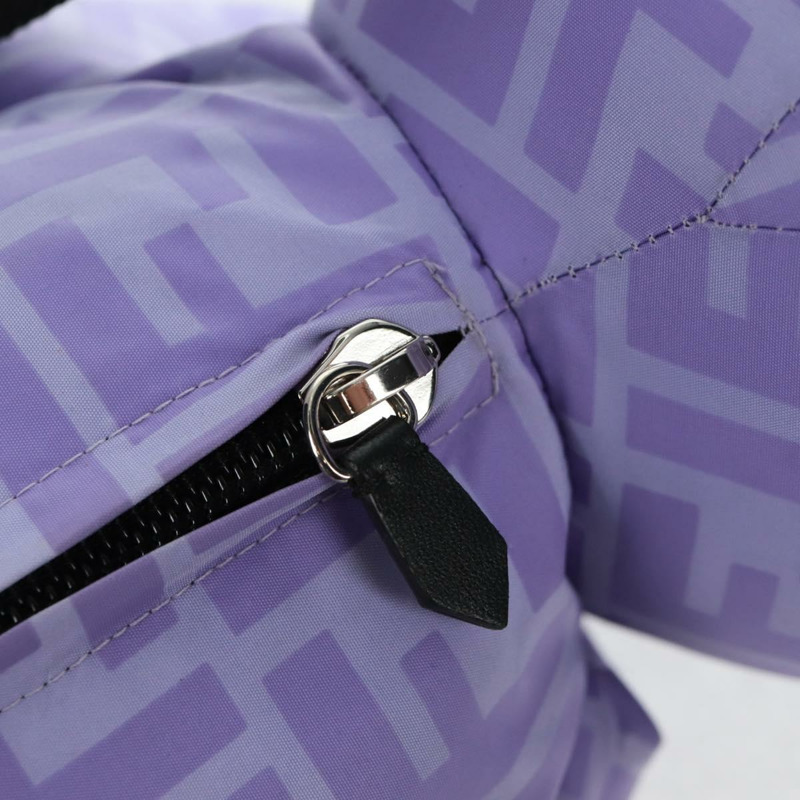 【日本直送】FENDI Zucca背包熊背包 尼龍 紫色 銀色 正品 157464SAM-19