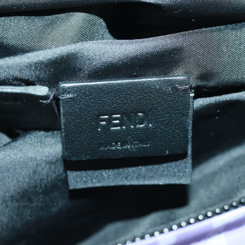 【日本直送】FENDI Zucca背包熊背包 尼龍 紫色 銀色 正品 157464SAM-20