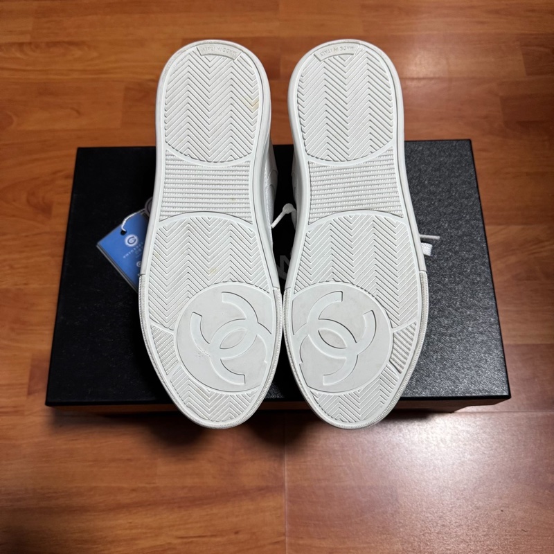 Chanel空軍一號香奈兒雙C徽標低幫板鞋 女款 白色 36碼-8