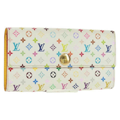 路易威登 (LOUIS VUITTON) 多色 Portefeuille Sarah 皮夾 白色 M93532 正品 163706V