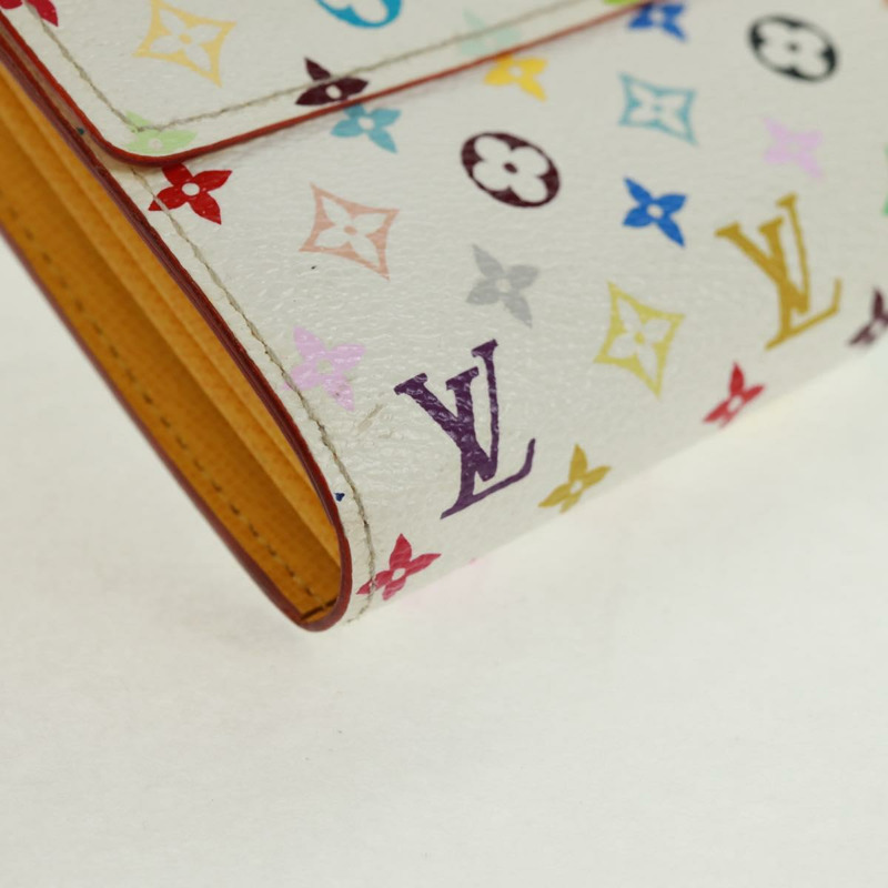 【日本直送】路易威登 (LOUIS VUITTON) 多色 Portefeuille Sarah 皮夾 白色 M93532 正品 163706V-6