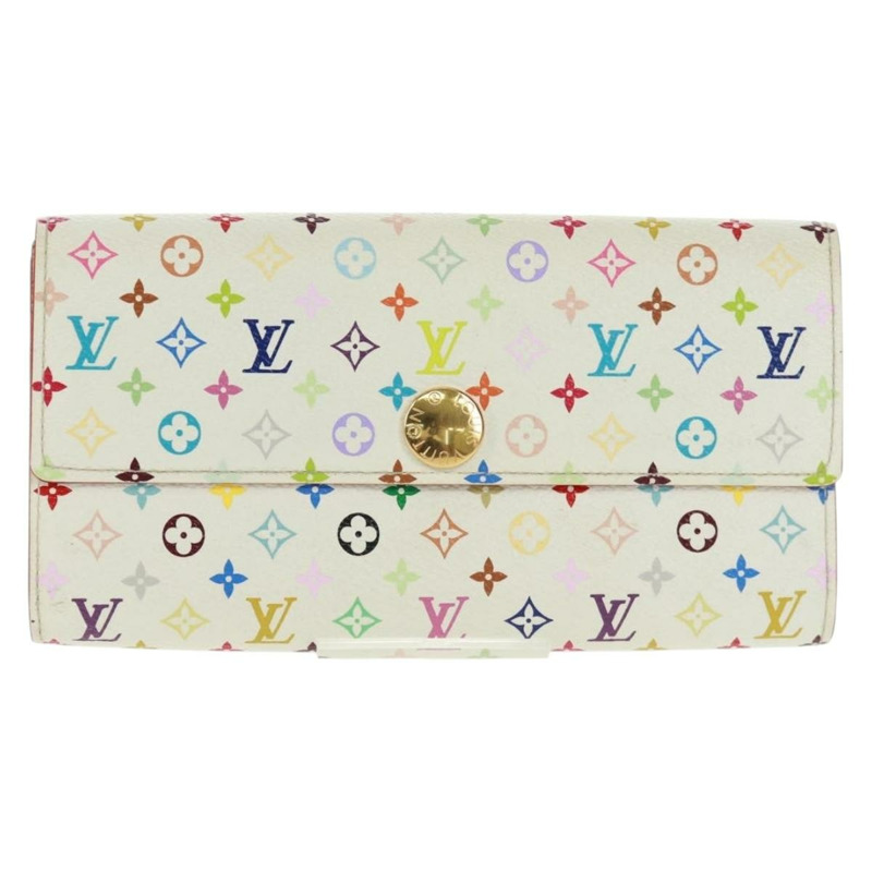 【日本直送】路易威登 (LOUIS VUITTON) 多色 Portefeuille Sarah 皮夾 白色 M93532 正品 163706V-12