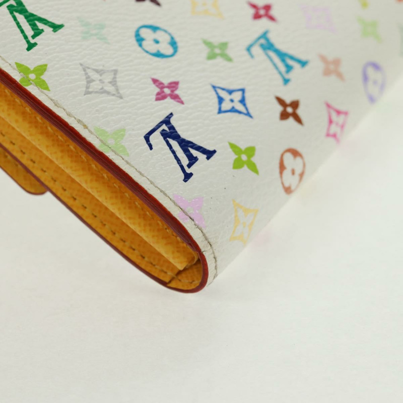 【日本直送】路易威登 (LOUIS VUITTON) 多色 Portefeuille Sarah 皮夾 白色 M93532 正品 163706V-14