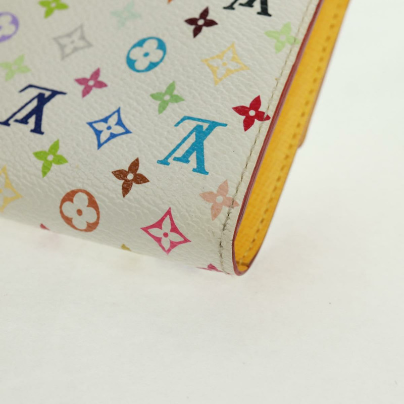 【日本直送】路易威登 (LOUIS VUITTON) 多色 Portefeuille Sarah 皮夾 白色 M93532 正品 163706V-15
