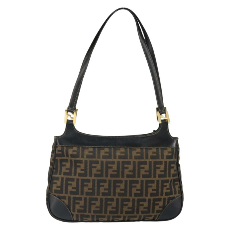 【日本直送】FENDI Zucca帆布單肩包 黑色 棕色 正品 163660-1