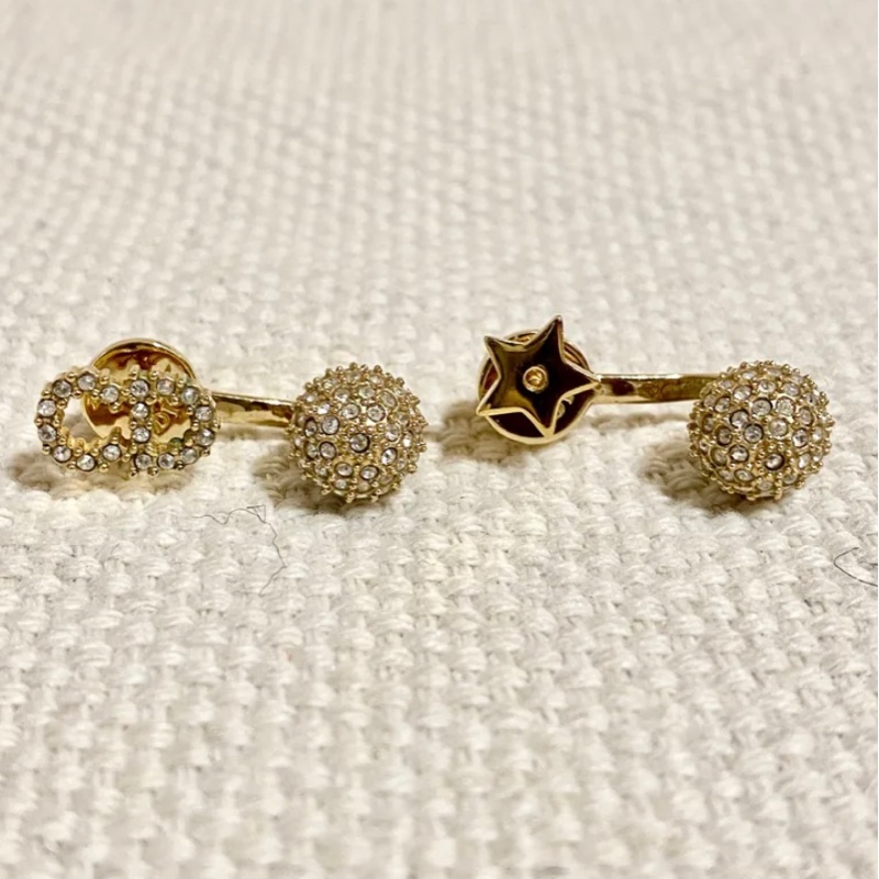 Dior 金色閃石CD耳環-3