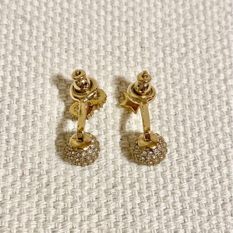 Dior 金色閃石CD耳環-6