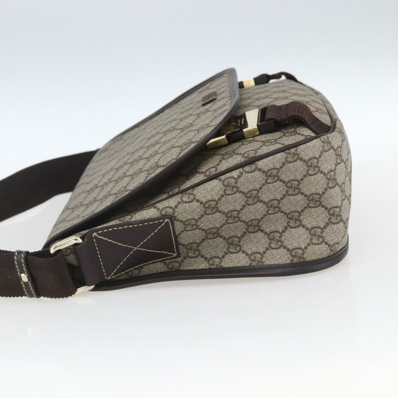 【日本直送】GUCCI GG Supreme 單肩包 PVC 米色 金色 201732 正品 SW1915-2