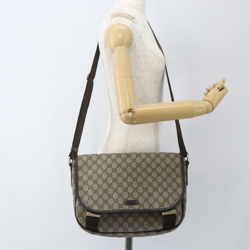 【日本直送】GUCCI GG Supreme 單肩包 PVC 米色 金色 201732 正品 SW1915-20