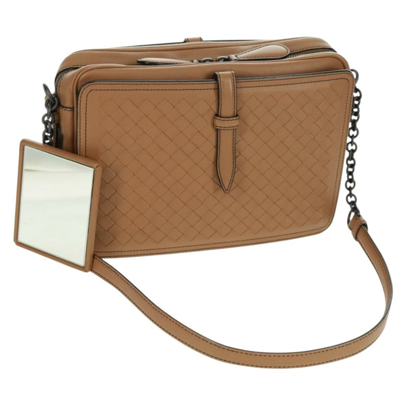 【日本直送】BOTTEGA VENETA INTRECCIATO 鏈條單肩包 皮革 米色 正品 am10506V-0