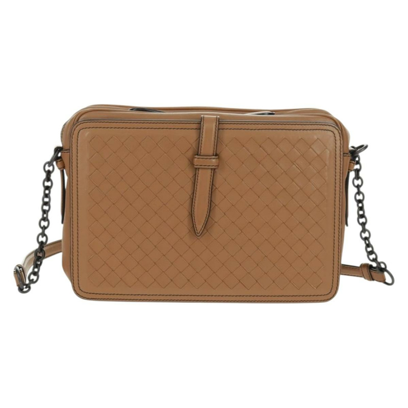 【日本直送】BOTTEGA VENETA INTRECCIATO 鏈條單肩包 皮革 米色 正品 am10506V-1