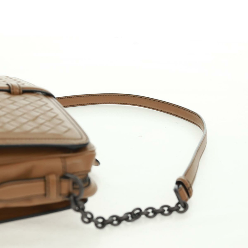 【日本直送】BOTTEGA VENETA INTRECCIATO 鏈條單肩包 皮革 米色 正品 am10506V-7