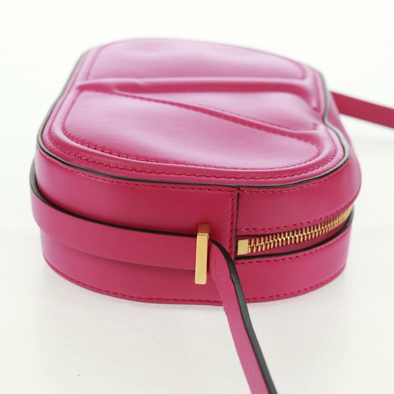 【日本直送】VALENTINO V Logo Walk 單肩包 皮革 粉紅色 金飾 正品 am10527V-3