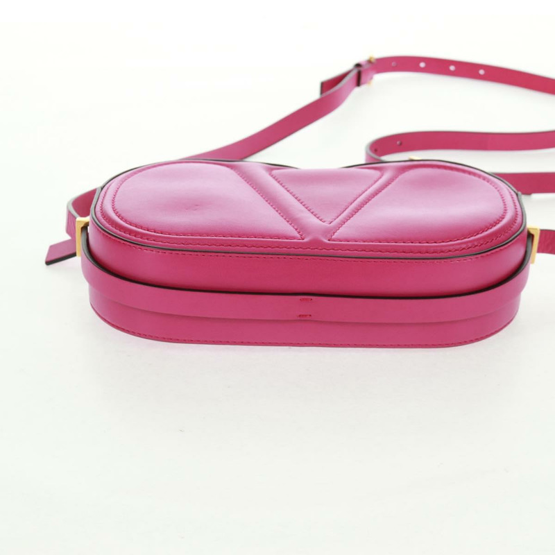 【日本直送】VALENTINO V Logo Walk 單肩包 皮革 粉紅色 金飾 正品 am10527V-4