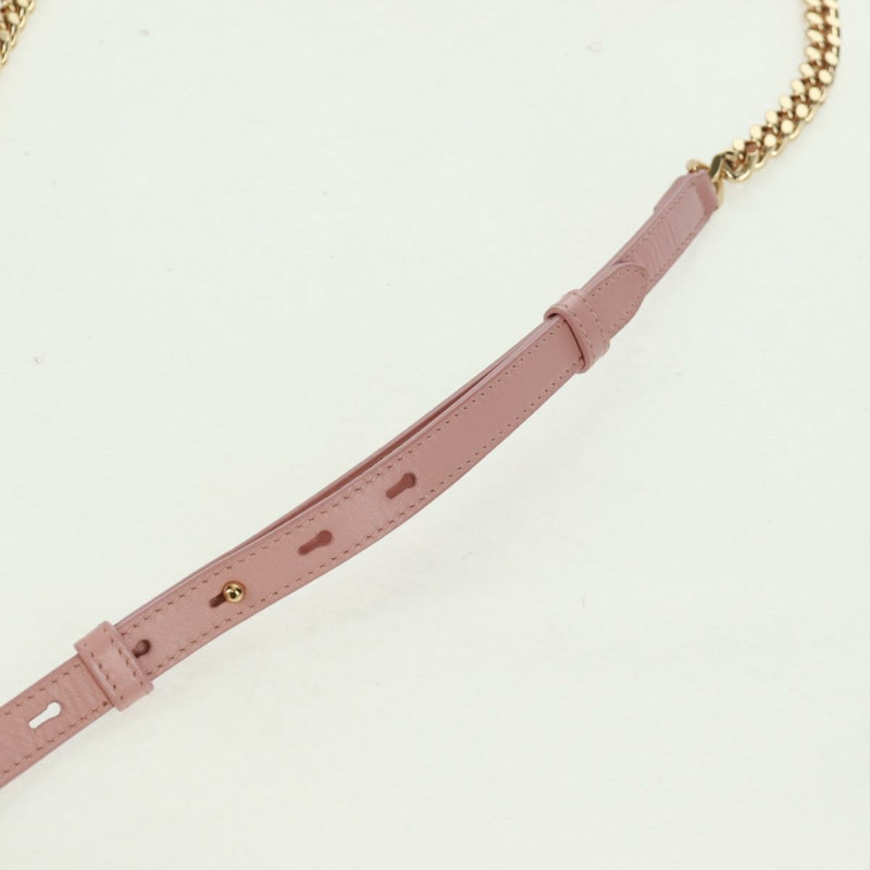 【日本直送】BURBERRY BT 絎縫鏈條單肩包 皮革 粉紅色 金色裝飾 正品 am10528V-7