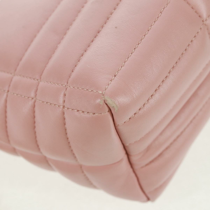 【日本直送】BURBERRY BT 絎縫鏈條單肩包 皮革 粉紅色 金色裝飾 正品 am10528V-15