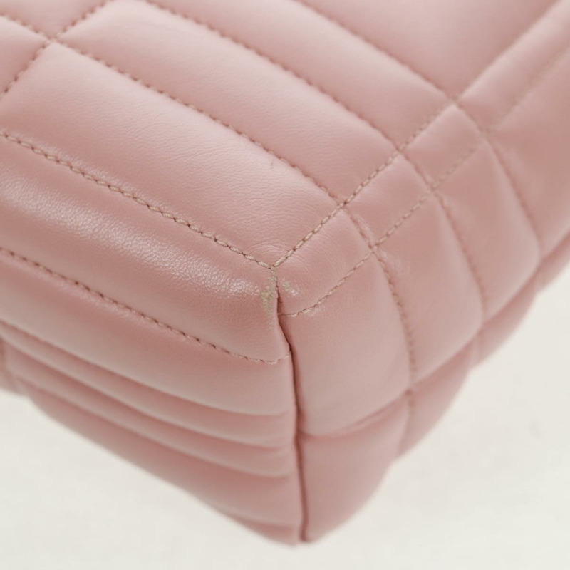 【日本直送】BURBERRY BT 絎縫鏈條單肩包 皮革 粉紅色 金色裝飾 正品 am10528V-16